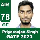 Priyaranjan-Singh-GATE-2020-Topper-AIR78-CE